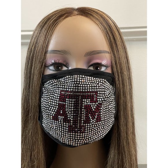 Texas A & M University Aggies Bling Rhinestone Face Mask - Picture 11 of 16